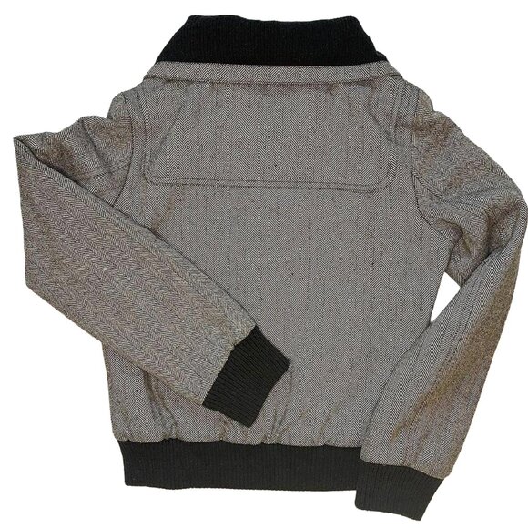 Heritage 1981 Bomber Jacket | Y2K Herringbone Wool Blend, Toggle Closures - Picture 6 of 8